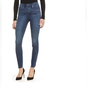 NWT Good American Good Legs skinny jeans with frayed hem, size 10/30